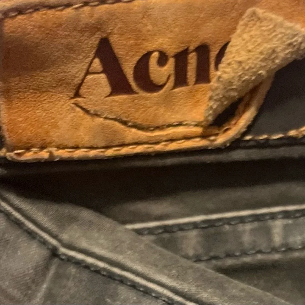 Vintage acne distressed black/gray jeans size 27 grunge preppy fringe - Picture 5 of 6